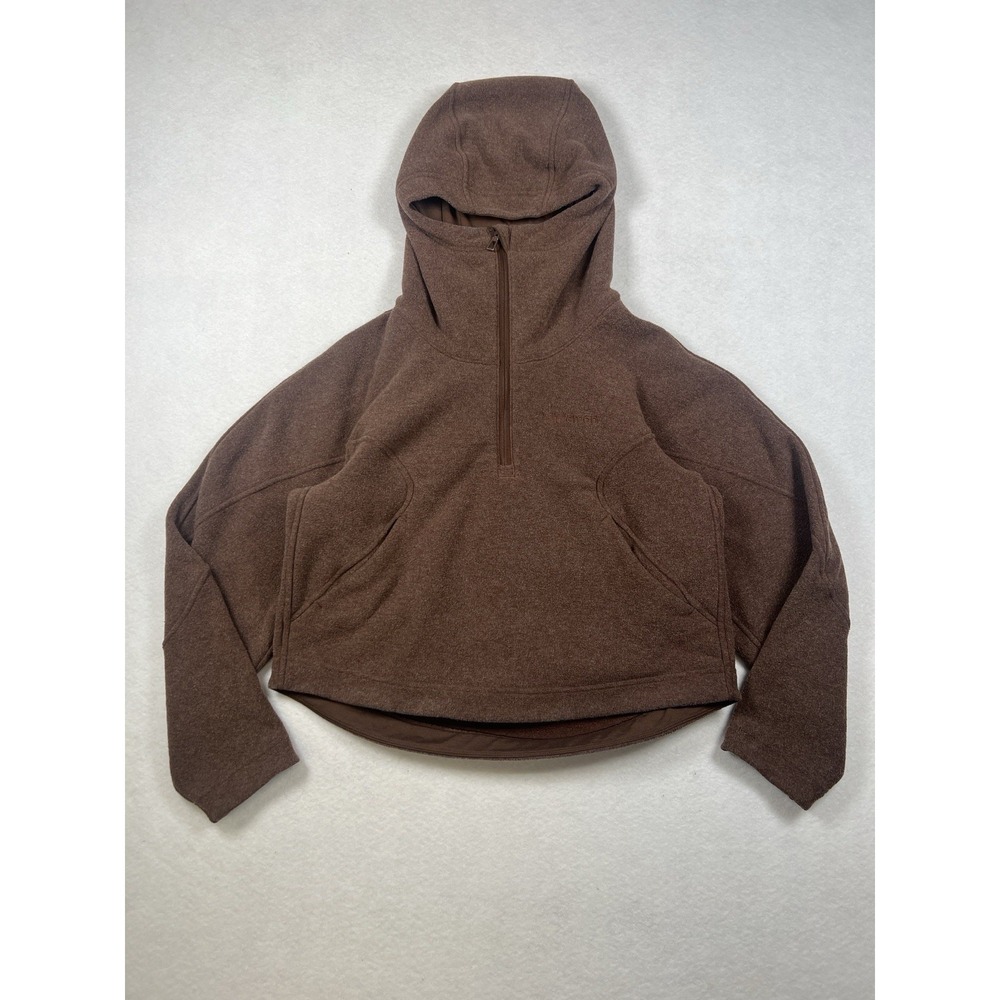 Lululemon Looped Terry Fleece Half-Zip Hoodie Sweatshirt Womens Sz 4 Java Active